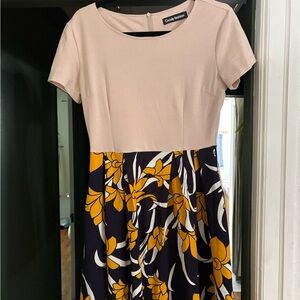 Chicwish Pink and Navy Floral Midi Dress